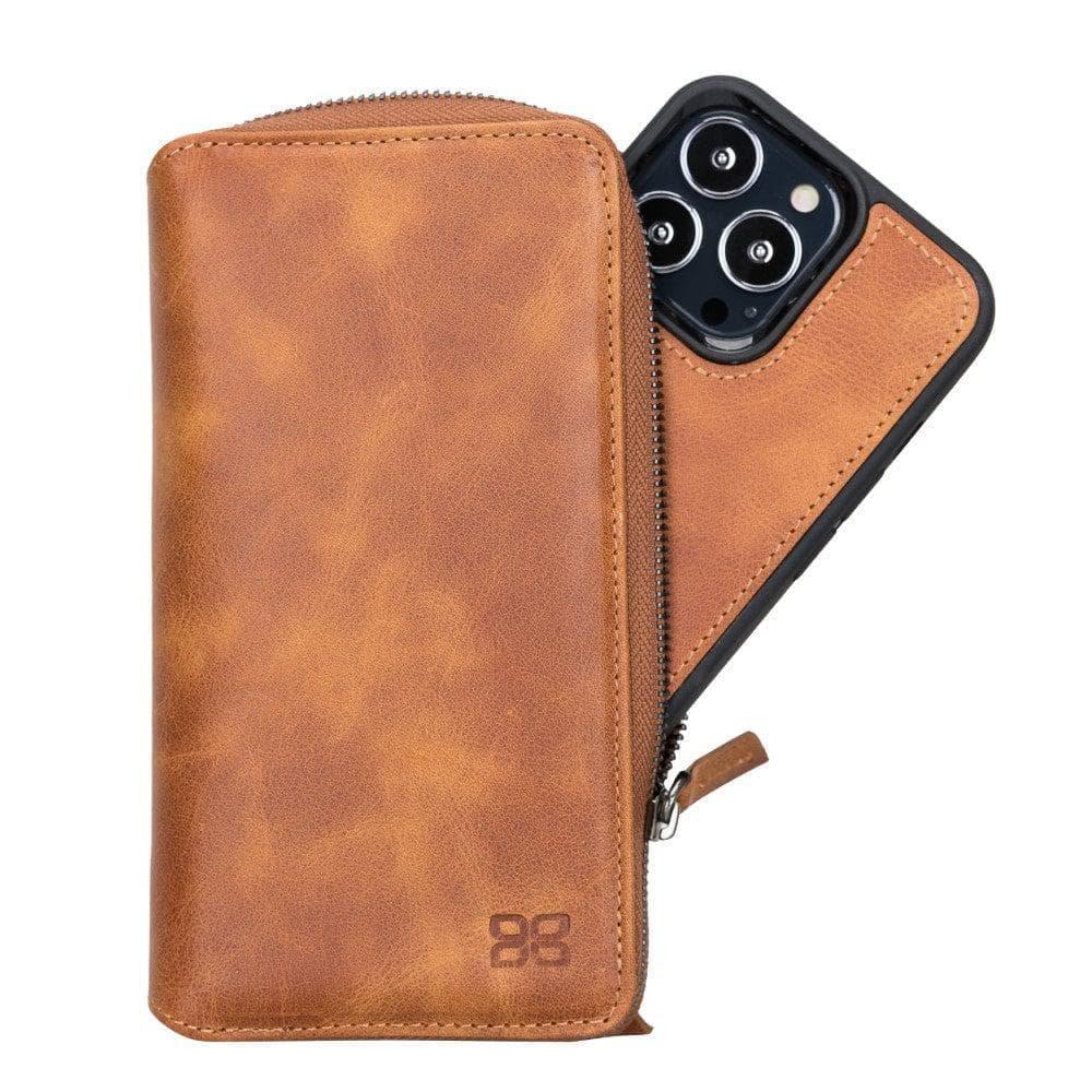 Detachable Leather Zipper Wallet Cases for Apple iPhone 13 Series - Snagva