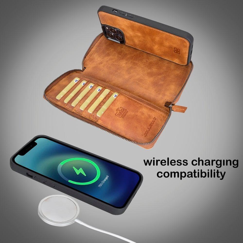 Detachable Leather Zipper Wallet Cases for Apple iPhone 13 Series - Snagva