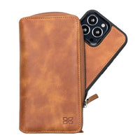 Detachable Leather Zipper Wallet Cases for Apple iPhone 13 Series - Snagva
