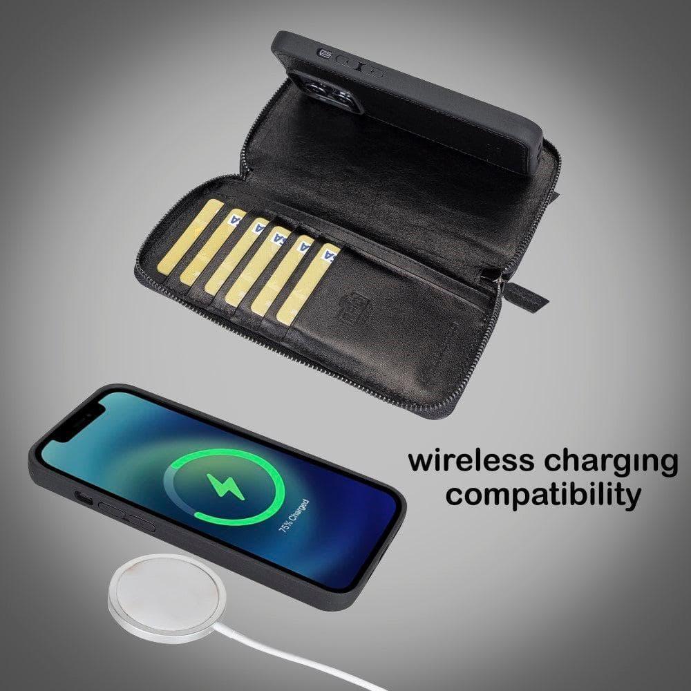 Detachable Leather Zipper Wallet Cases for Apple iPhone 13 Series - Snagva
