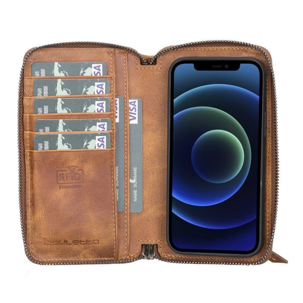 Detachable Leather Zipper Wallet Cases for Apple iPhone 13 Series - Snagva