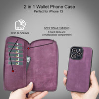 Detachable Leather Zipper Wallet Cases for Apple iPhone 13 Series - Snagva