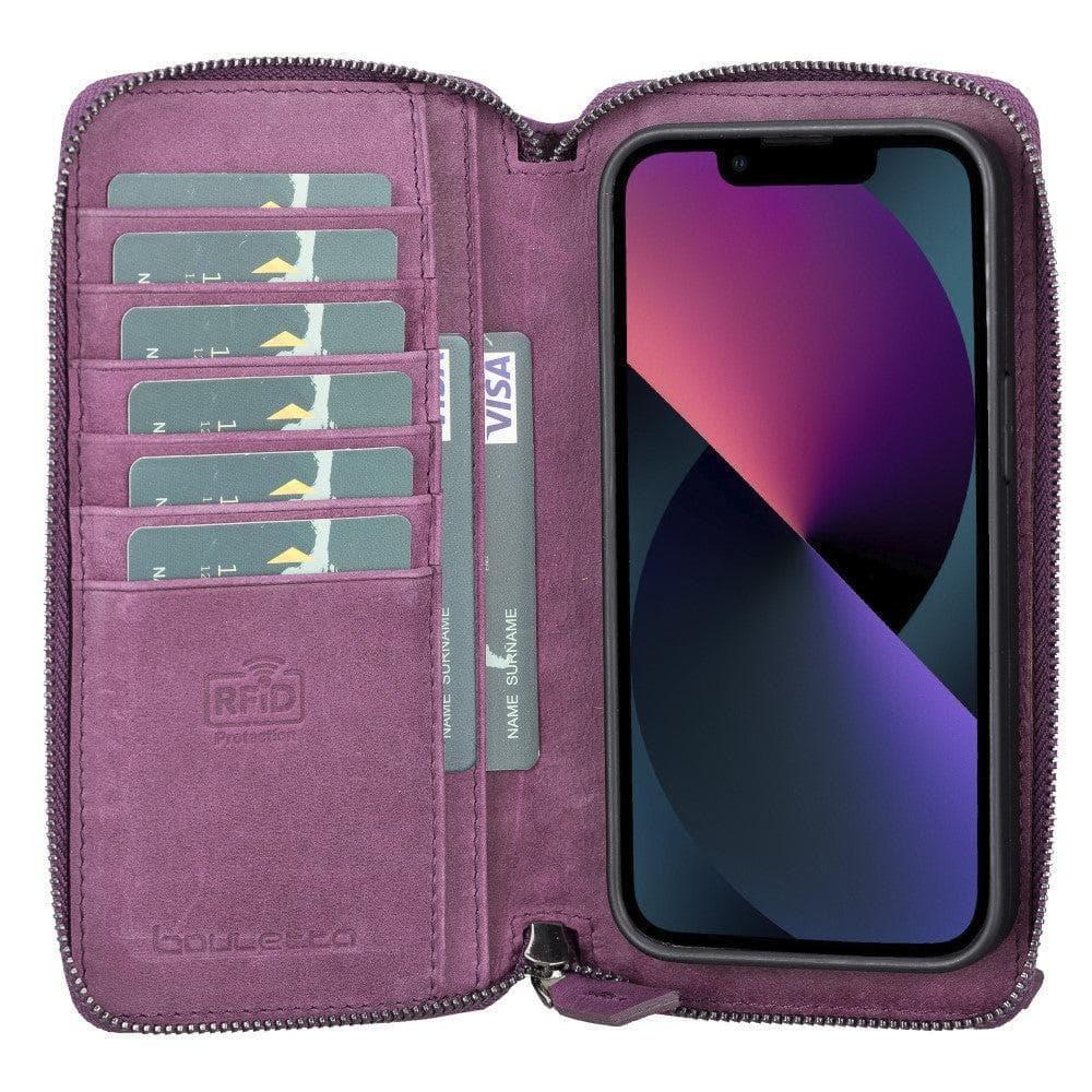 Detachable Leather Zipper Wallet Cases for Apple iPhone 13 Series - Snagva