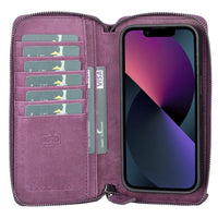 Detachable Leather Zipper Wallet Cases for Apple iPhone 13 Series - Snagva