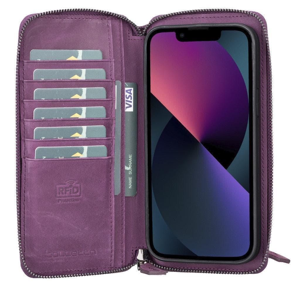 Detachable Leather Zipper Wallet Cases for Apple iPhone 13 Series - Snagva