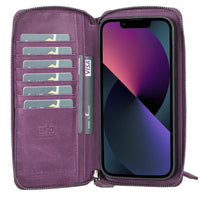 Detachable Leather Zipper Wallet Cases for Apple iPhone 13 Series - Snagva