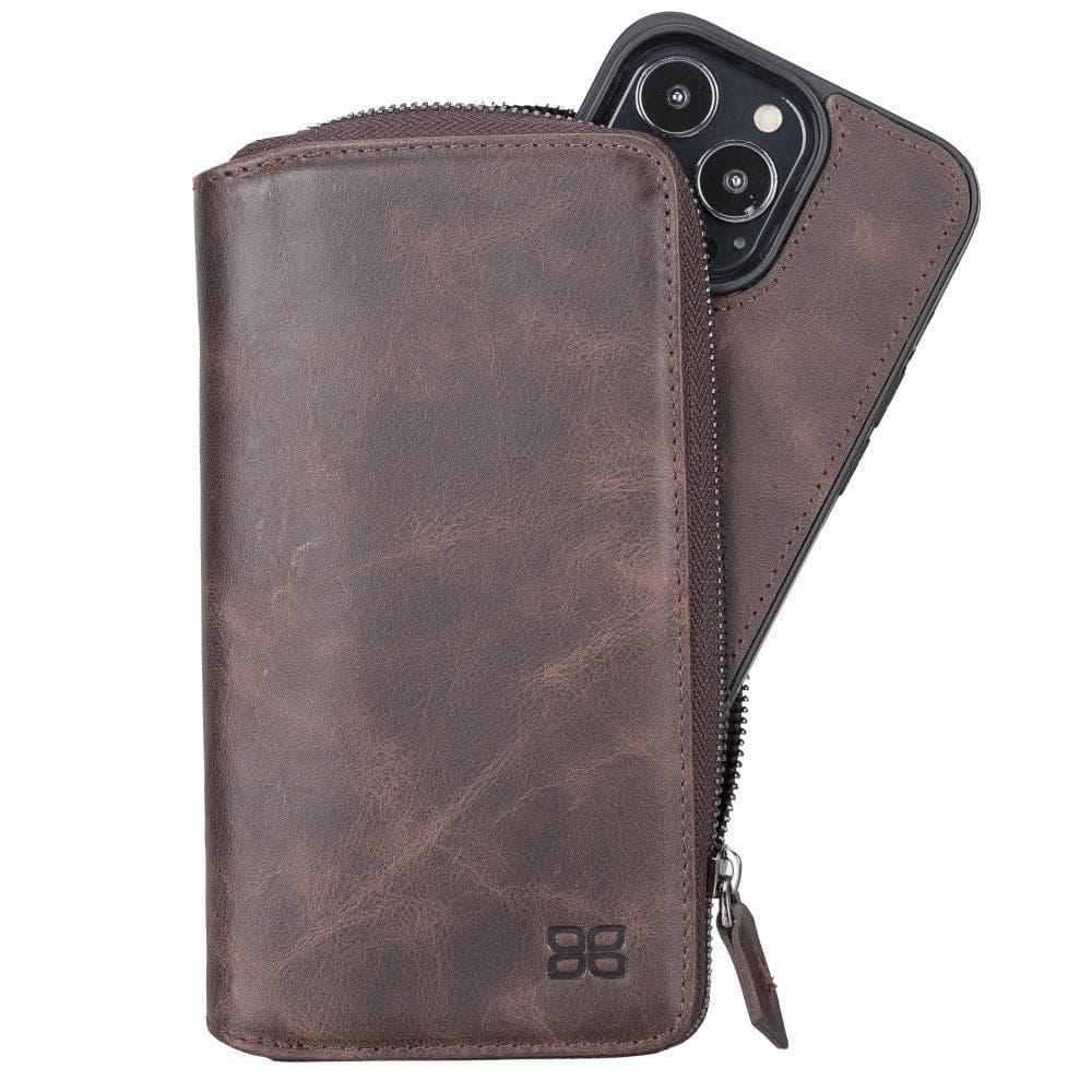 Detachable Leather Zipper Wallet Cases for Apple iPhone 13 Series - Snagva