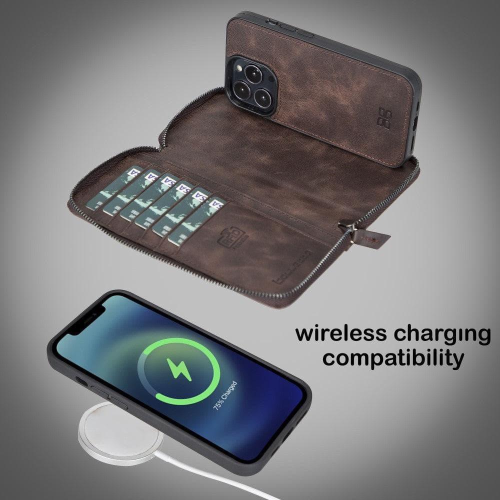 Detachable Leather Zipper Wallet Cases for Apple iPhone 13 Series - Snagva