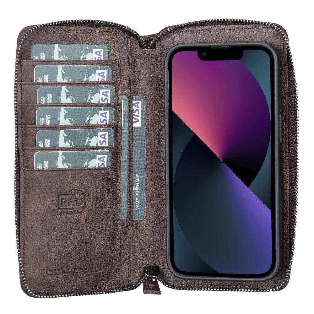 Detachable Leather Zipper Wallet Cases for Apple iPhone 13 Series - Snagva