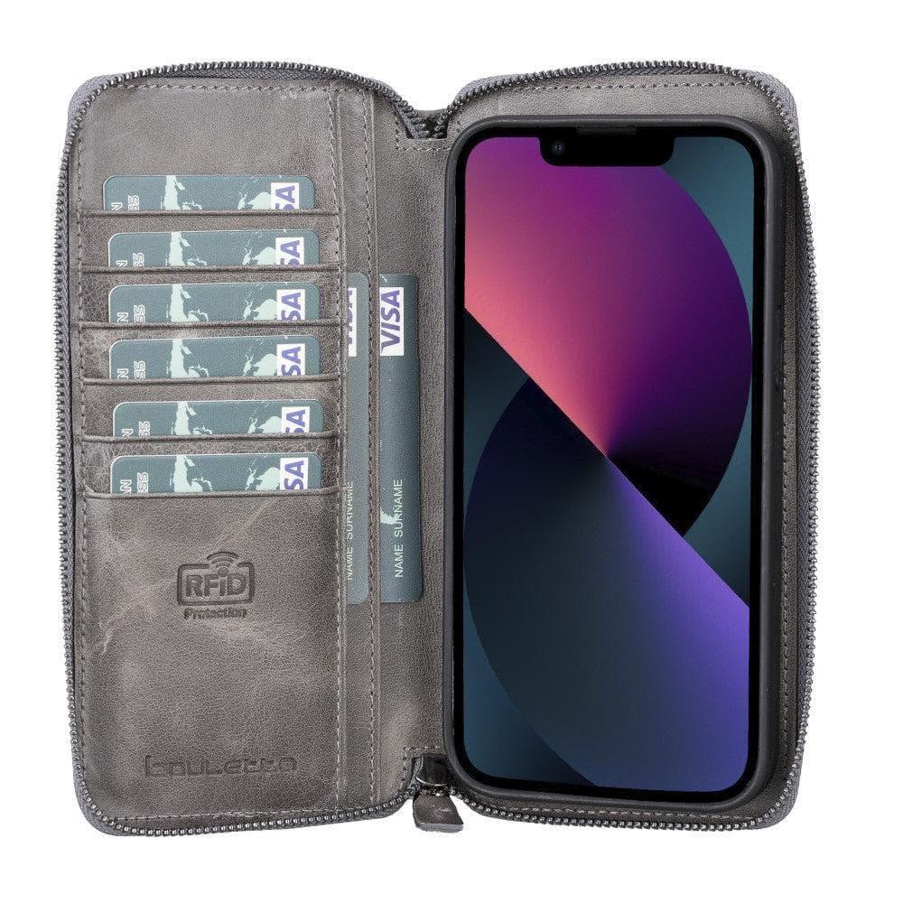Detachable Leather Zipper Wallet Cases for Apple iPhone 13 Series - Snagva