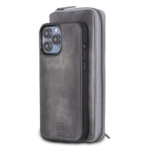 Detachable Leather Zipper Wallet Cases for Apple iPhone 13 Series - Snagva