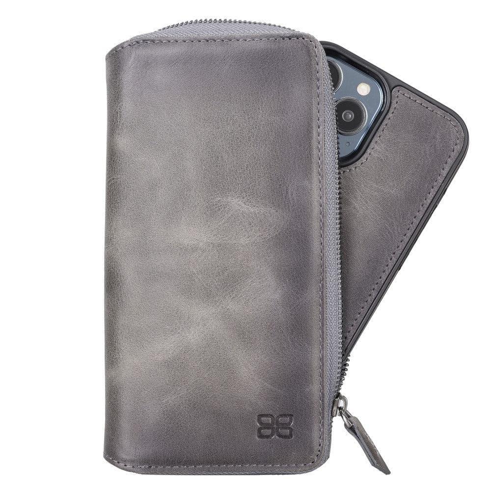 Detachable Leather Zipper Wallet Cases for Apple iPhone 13 Series - Snagva
