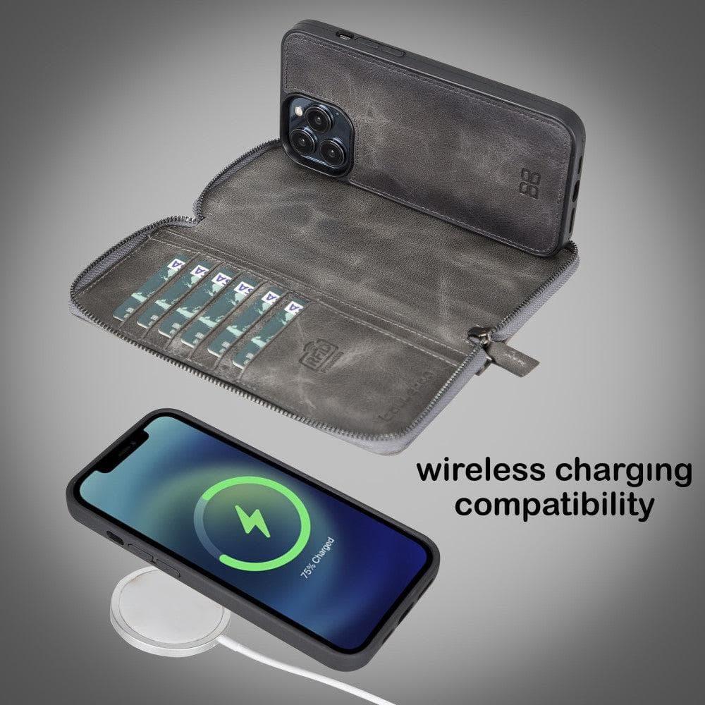 Detachable Leather Zipper Wallet Cases for Apple iPhone 13 Series - Snagva