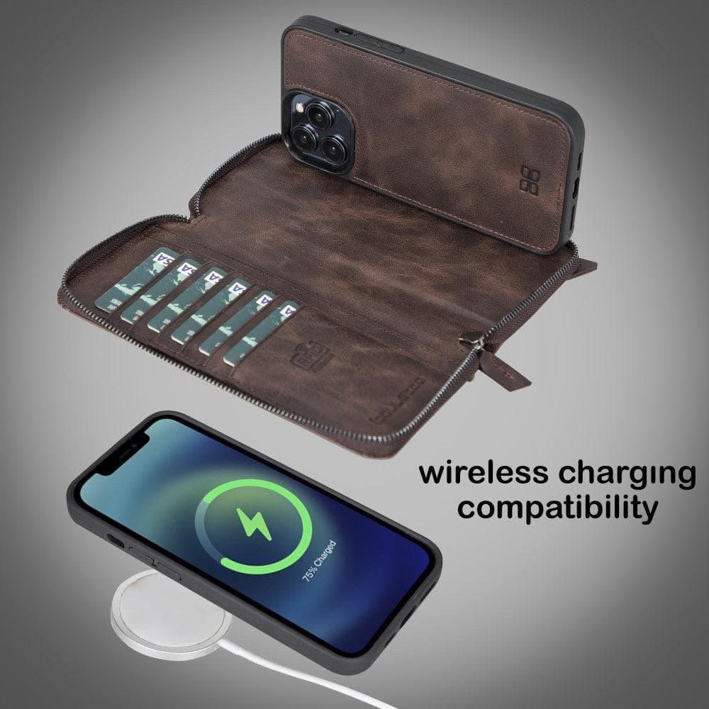 Detachable Leather Zipper Wallet Cases for Apple iPhone 13 Series - Snagva