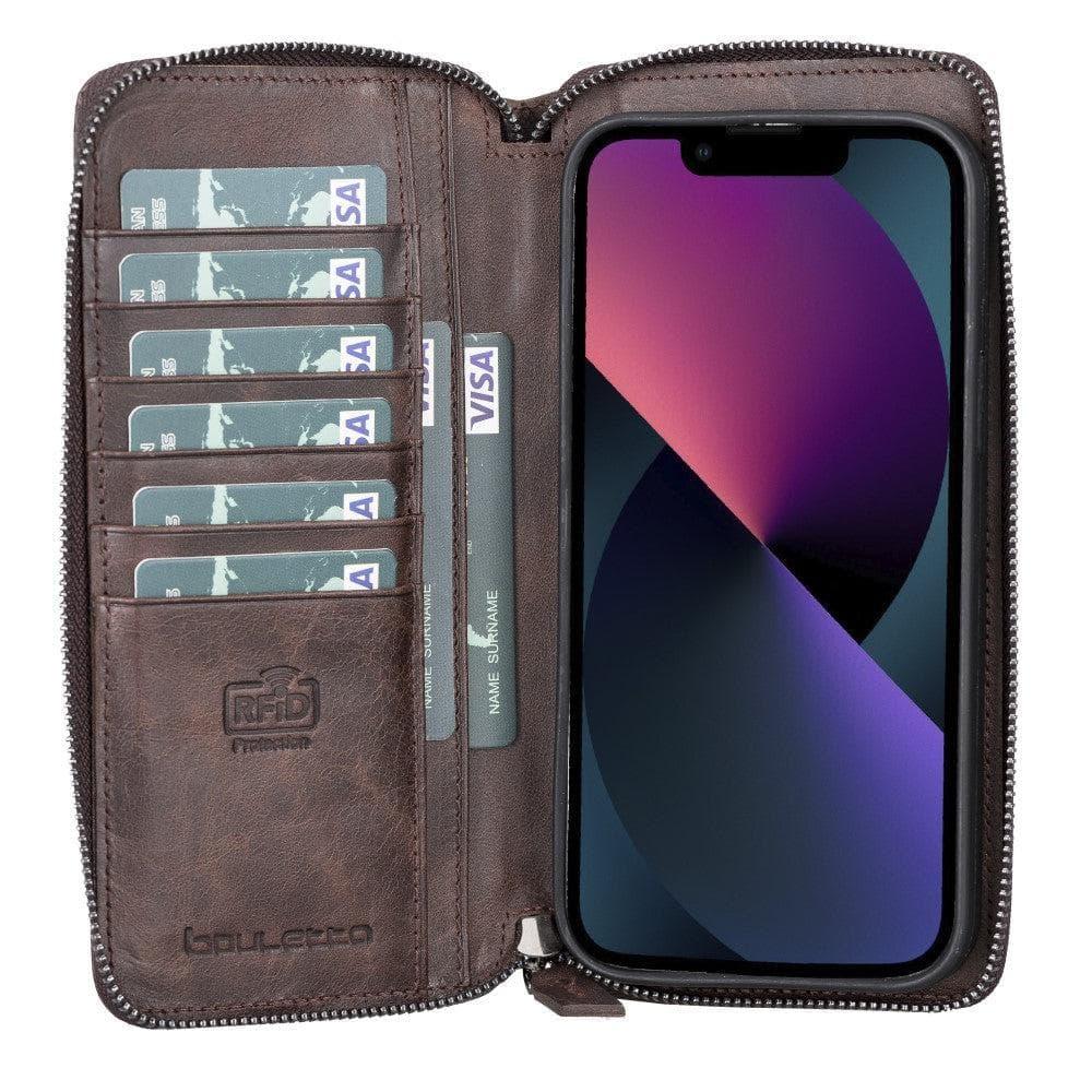Detachable Leather Zipper Wallet Cases for Apple iPhone 13 Series - Snagva