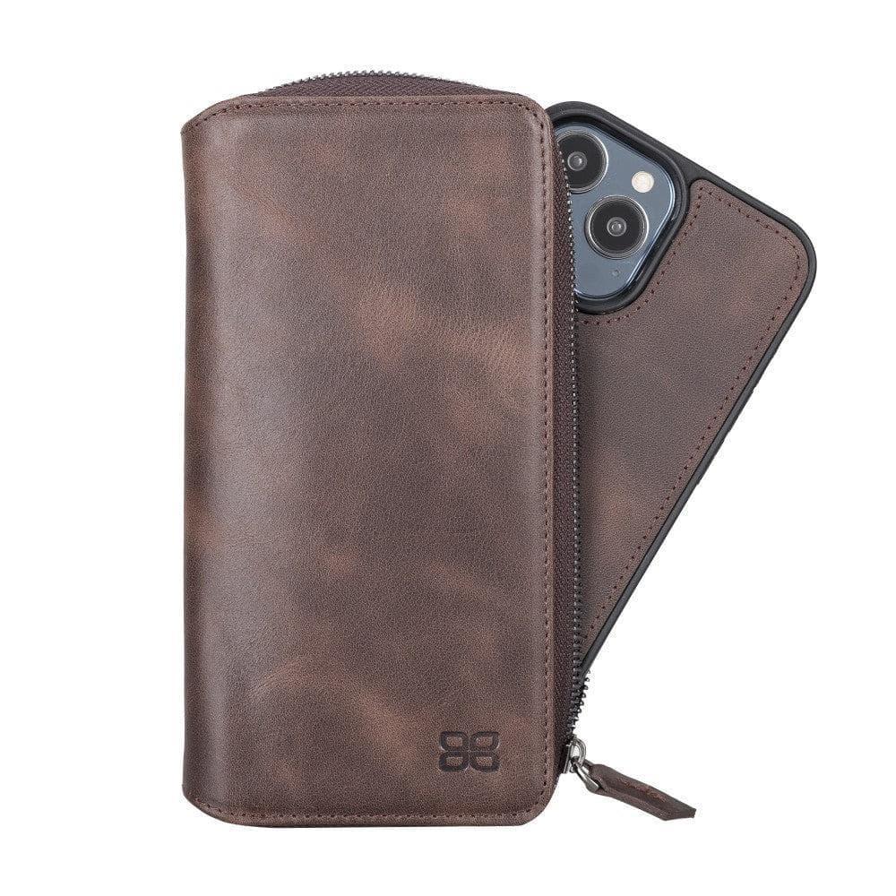 Detachable Leather Zipper Wallet Cases for Apple iPhone 13 Series - Snagva