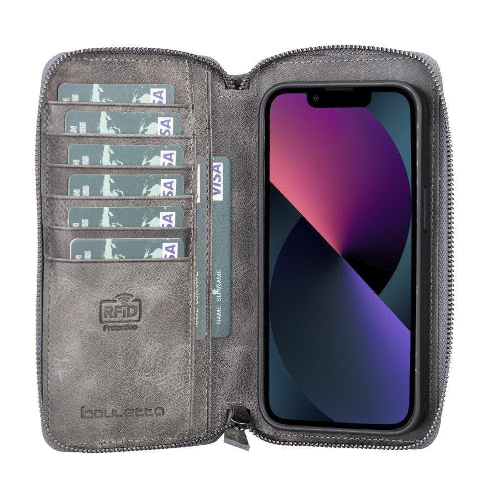 Detachable Leather Zipper Wallet Cases for Apple iPhone 13 Series - Snagva