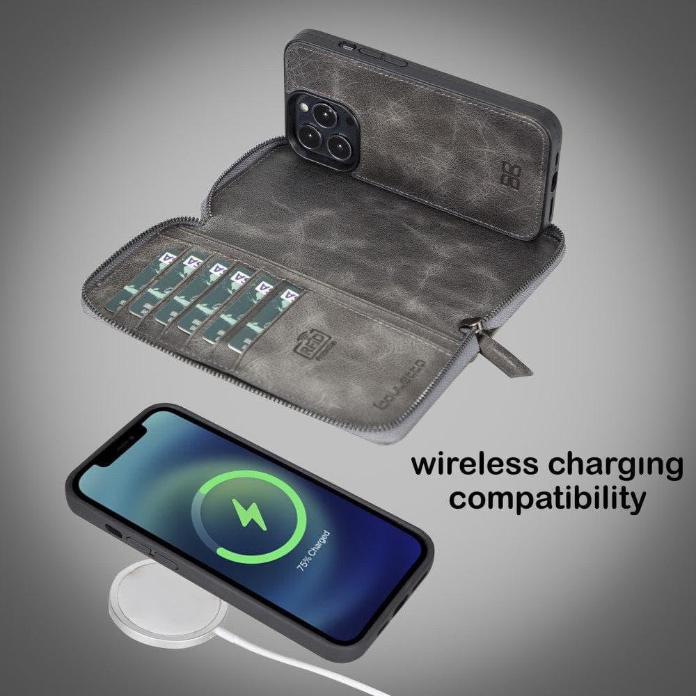 Detachable Leather Zipper Wallet Cases for Apple iPhone 13 Series - Snagva
