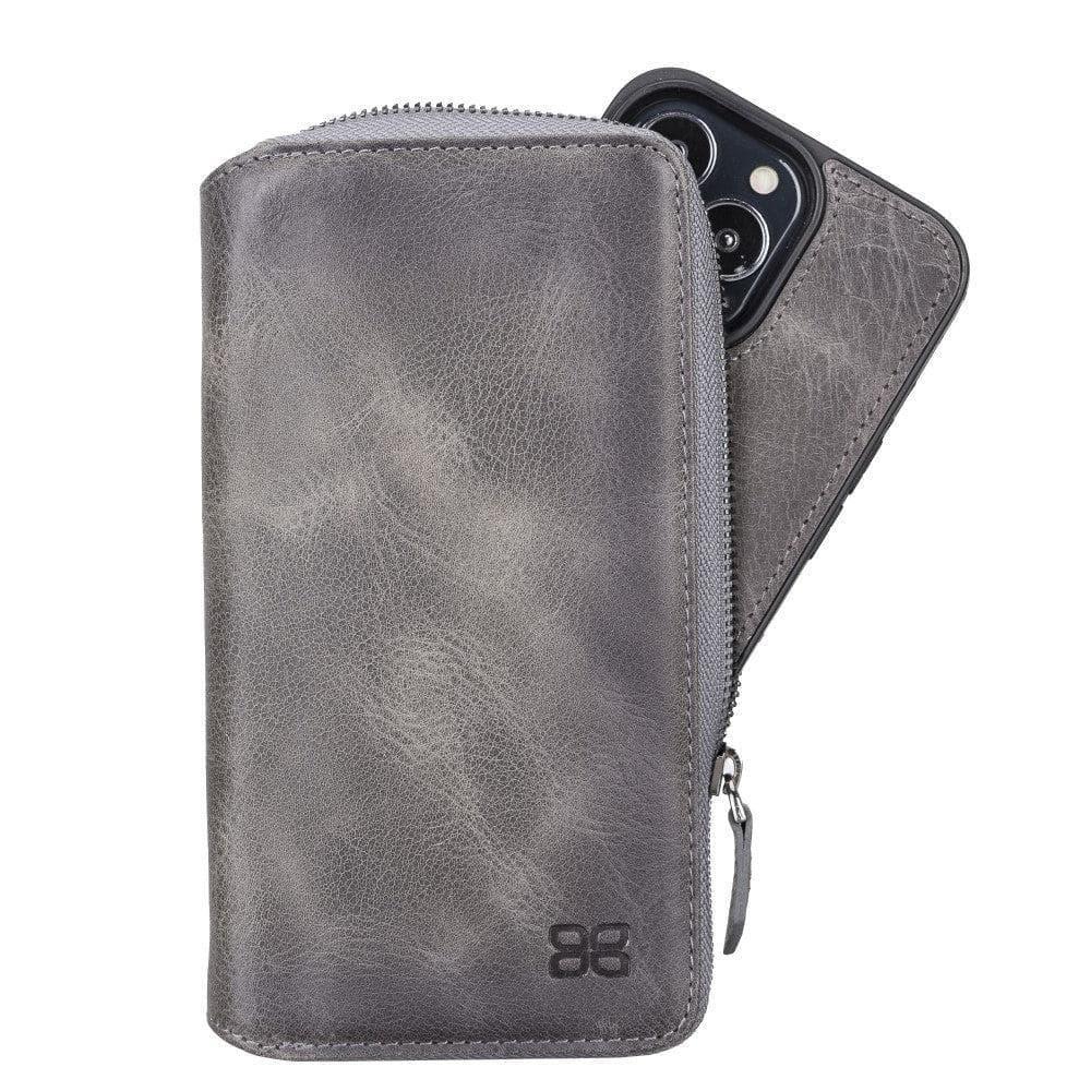 Detachable Leather Zipper Wallet Cases for Apple iPhone 13 Series - Snagva