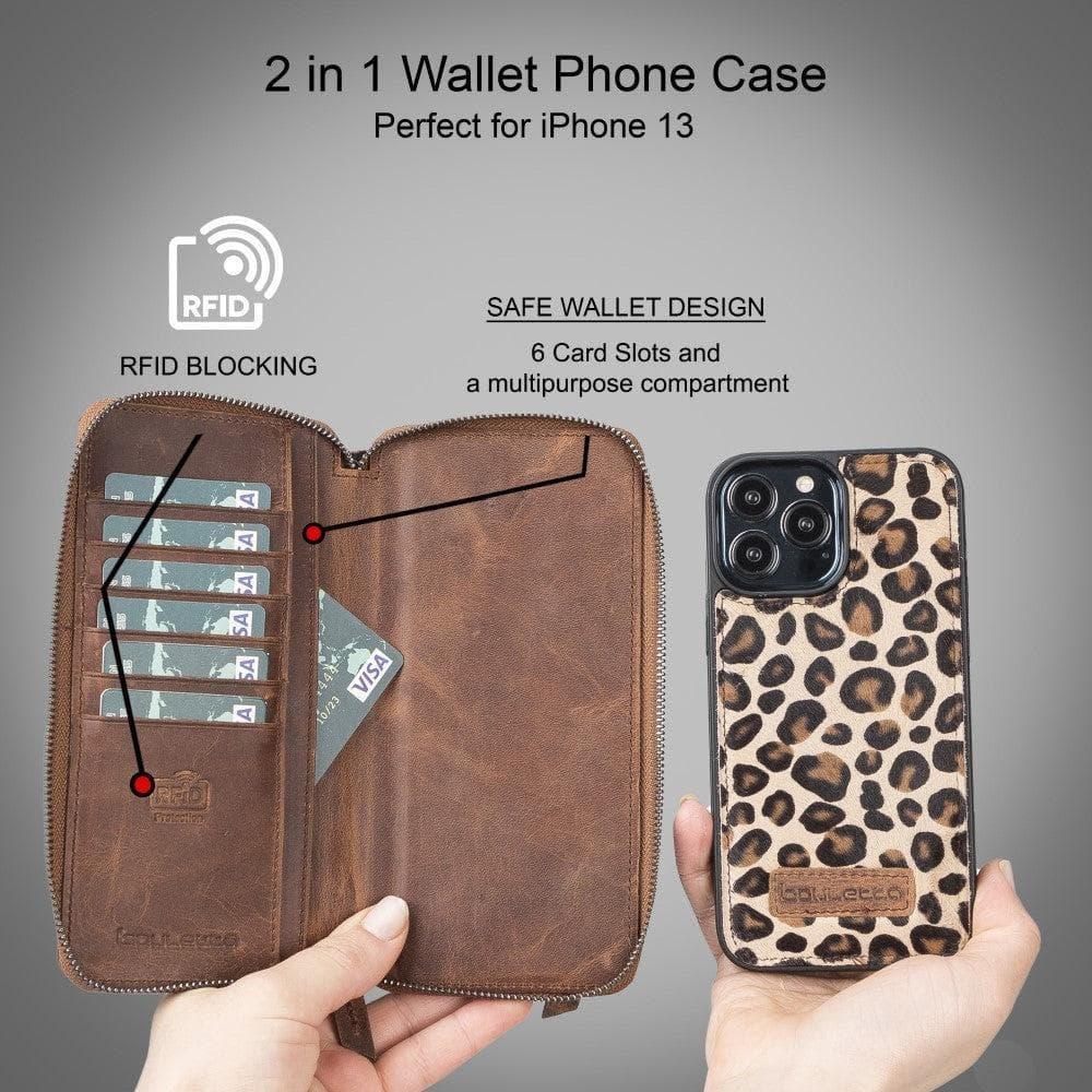 Detachable Leather Zipper Wallet Cases for Apple iPhone 13 Series - Snagva