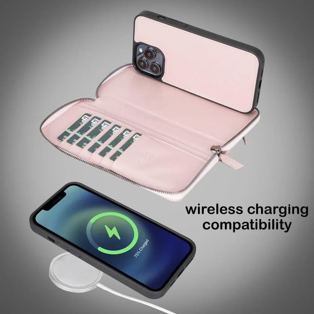 Detachable Leather Zipper Wallet Cases for Apple iPhone 13 Series - Snagva