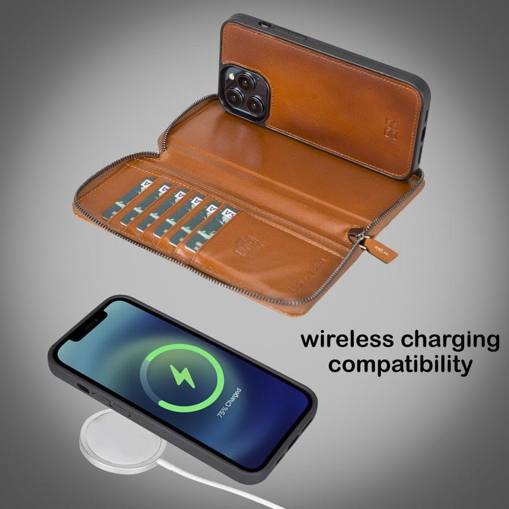 Detachable Leather Zipper Wallet Cases for Apple iPhone 13 Series - Snagva