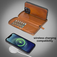 Detachable Leather Zipper Wallet Cases for Apple iPhone 13 Series - Snagva