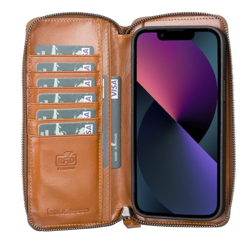 Detachable Leather Zipper Wallet Cases for Apple iPhone 13 Series - Snagva