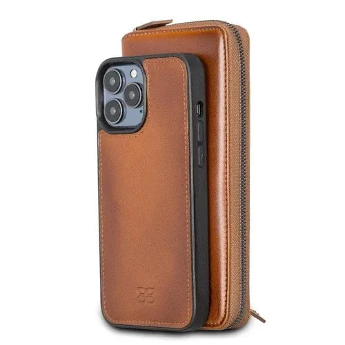 Detachable Leather Zipper Wallet Cases for Apple iPhone 13 Series - Snagva