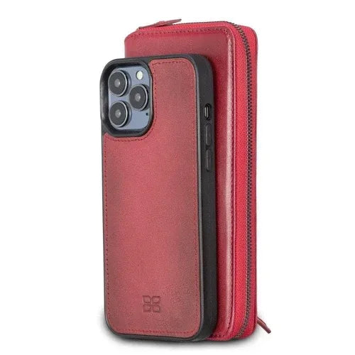 Detachable Leather Zipper Wallet Cases for Apple iPhone 13 Series - Snagva