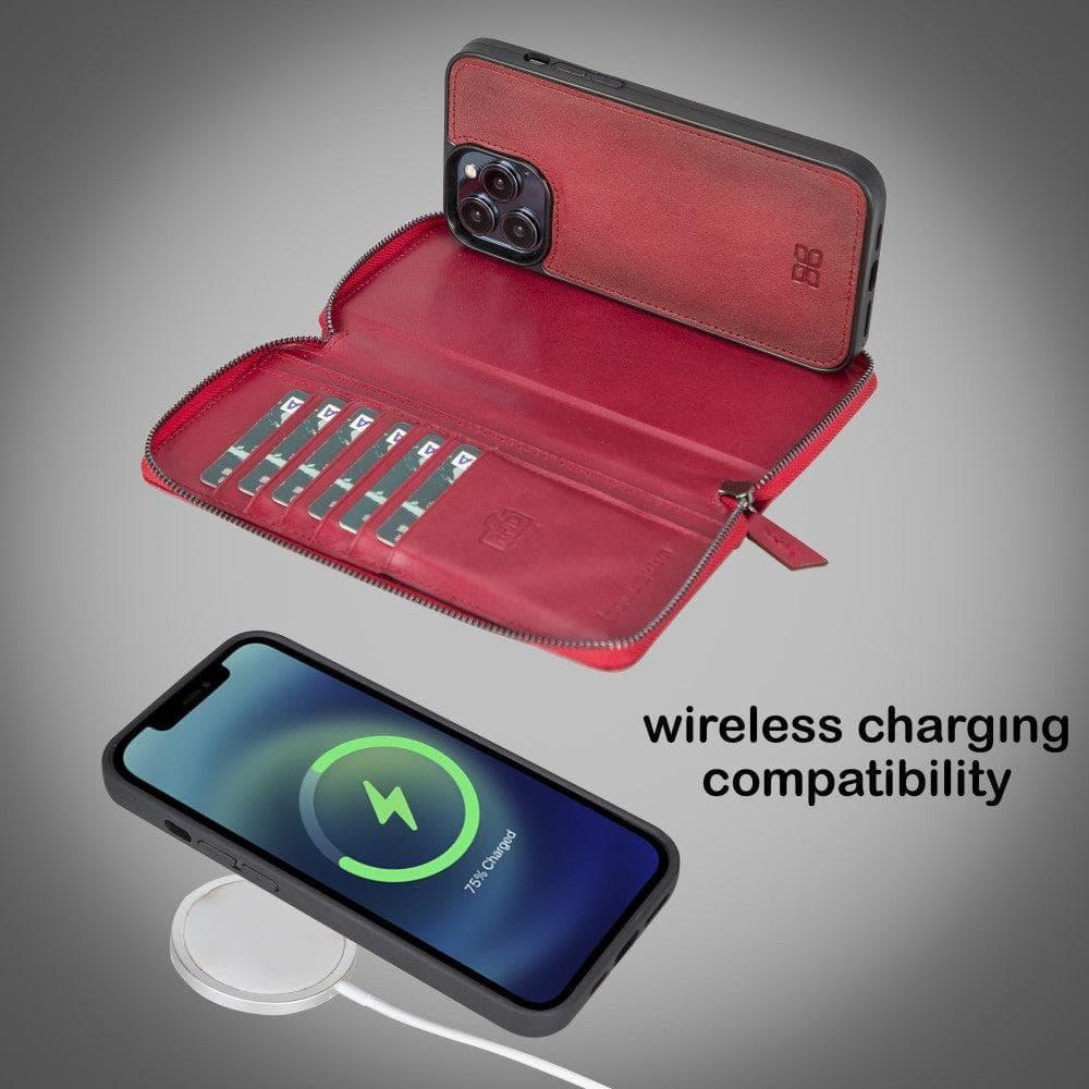 Detachable Leather Zipper Wallet Cases for Apple iPhone 13 Series - Snagva