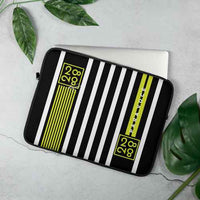 Colorful multi-stripe laptop sleeve with a slim design, offering stylish protection for your device.