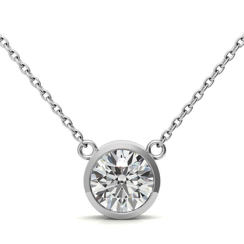 2.00 CTW AGI Certified Round Brilliant Lab Grown Diamond Bezel Pendant