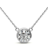 2.00 CTW AGI Certified Round Brilliant Lab Grown Diamond Bezel Pendant