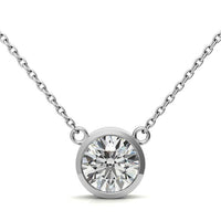 2.00 CTW AGI Certified Round Brilliant Lab Grown Diamond Bezel Pendant