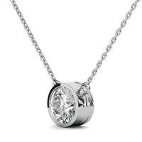 2.00 CTW AGI Certified Round Brilliant Lab Grown Diamond Bezel Pendant