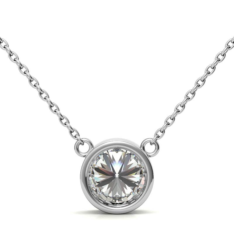 2.00 CTW AGI Certified Round Brilliant Lab Grown Diamond Bezel Pendant