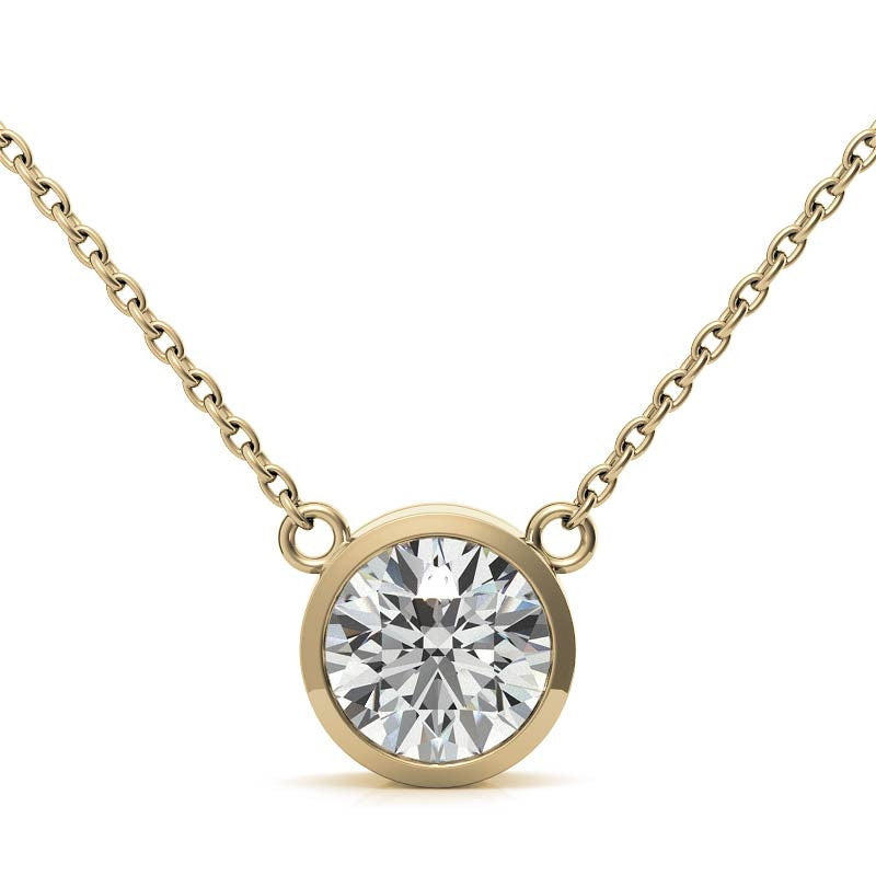 2.00 CTW AGI Certified Round Brilliant Lab Grown Diamond Bezel Pendant