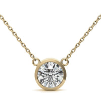 2.00 CTW AGI Certified Round Brilliant Lab Grown Diamond Bezel Pendant