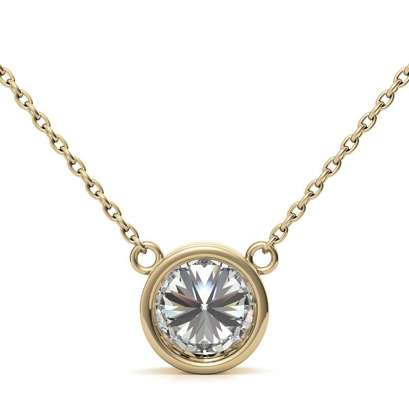 2.00 CTW AGI Certified Round Brilliant Lab Grown Diamond Bezel Pendant