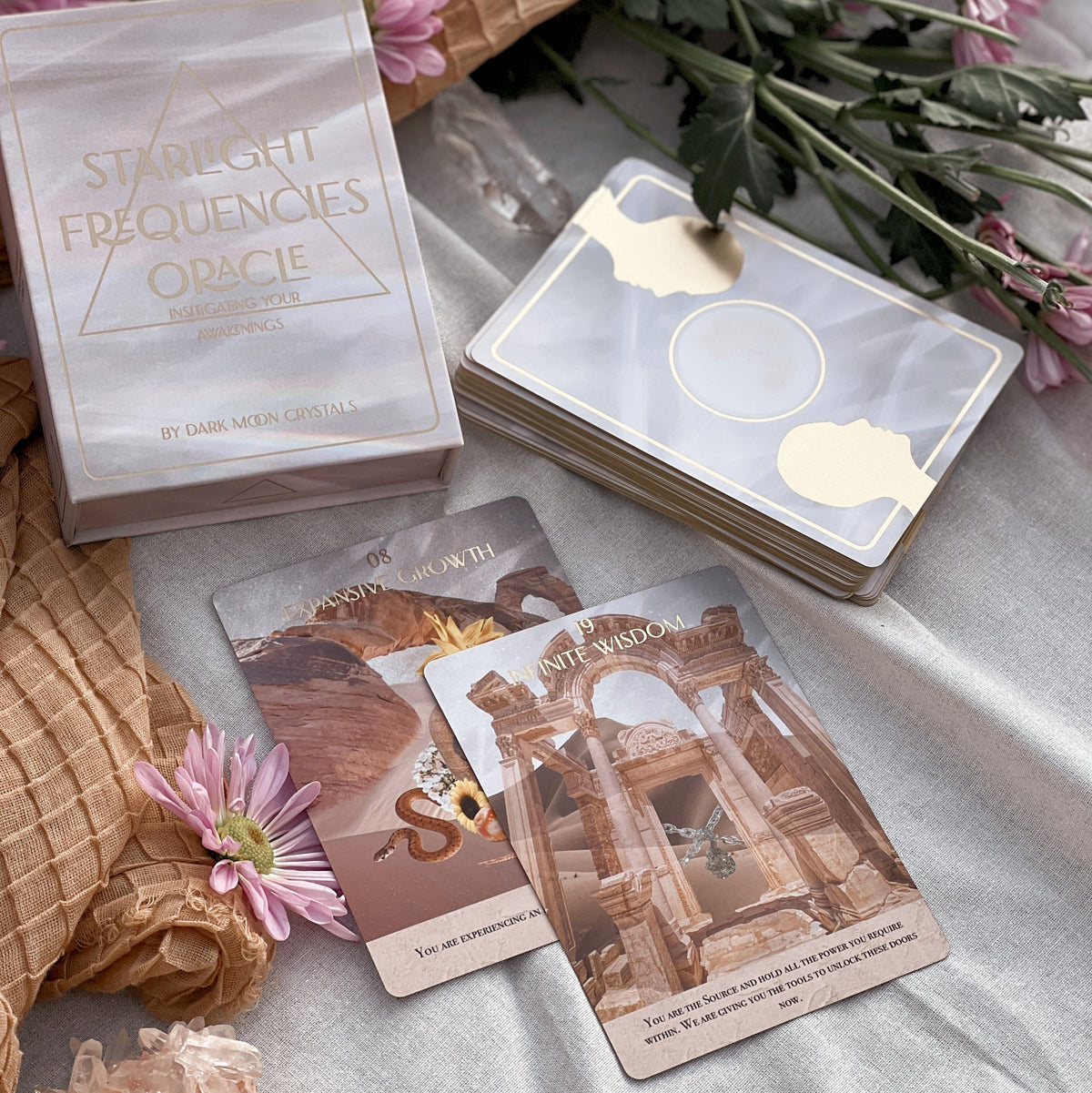 Starlight Frequencies Oracle Deck - gold gilded card edges