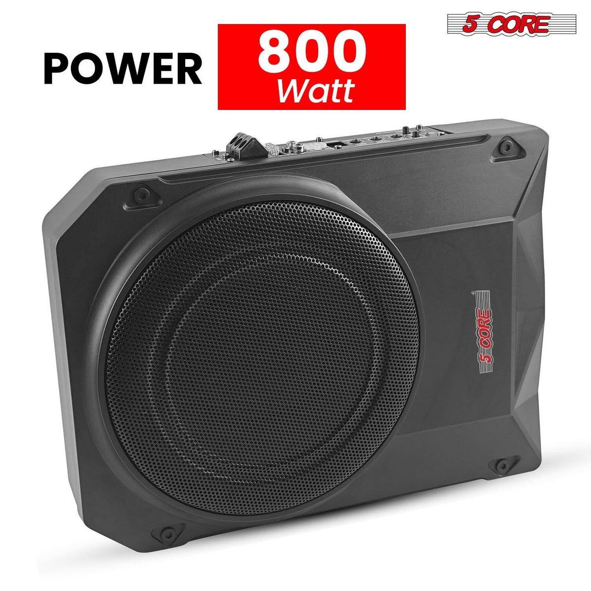 5Core 10 inch Slim Under Seat Car Audio Subwoofer 800W Built in - Snagva