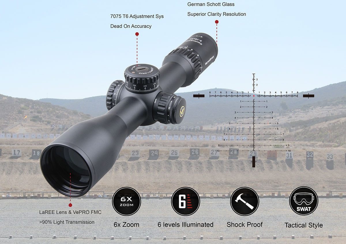 Vector Optics Continental 3-18x50 HD FFP Hunting Riflescope 1/10 MIL