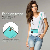 Zipper Wallet Case with Adjustable Crossbody Strap for iphone