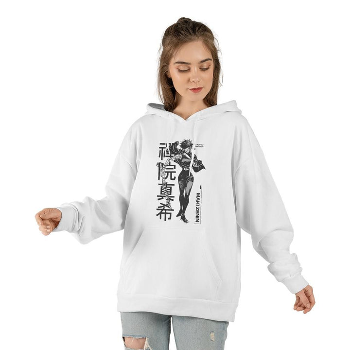 Maki Zenin Jujutsu Kaisen Anime — Gildan Hoodie · gildan 18500 · white · front