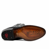 Savannah boot angled to display full-quill ostrich skin and classic cowboy silhouette.