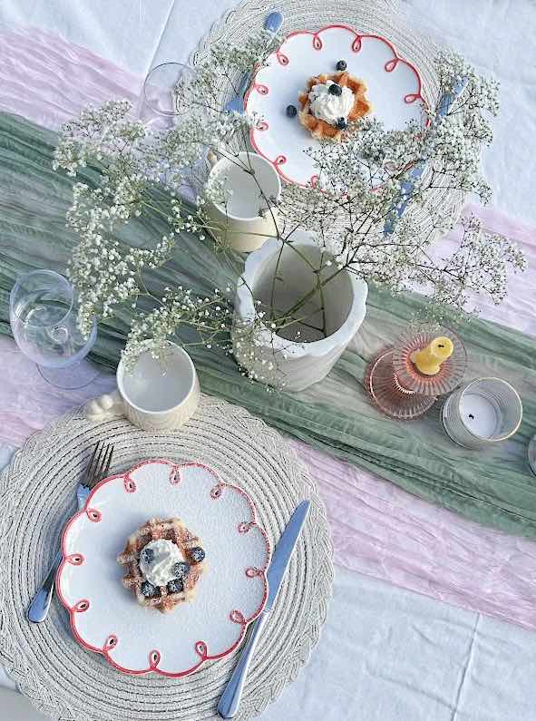 Cloud ceramic dinner plate size and detail view