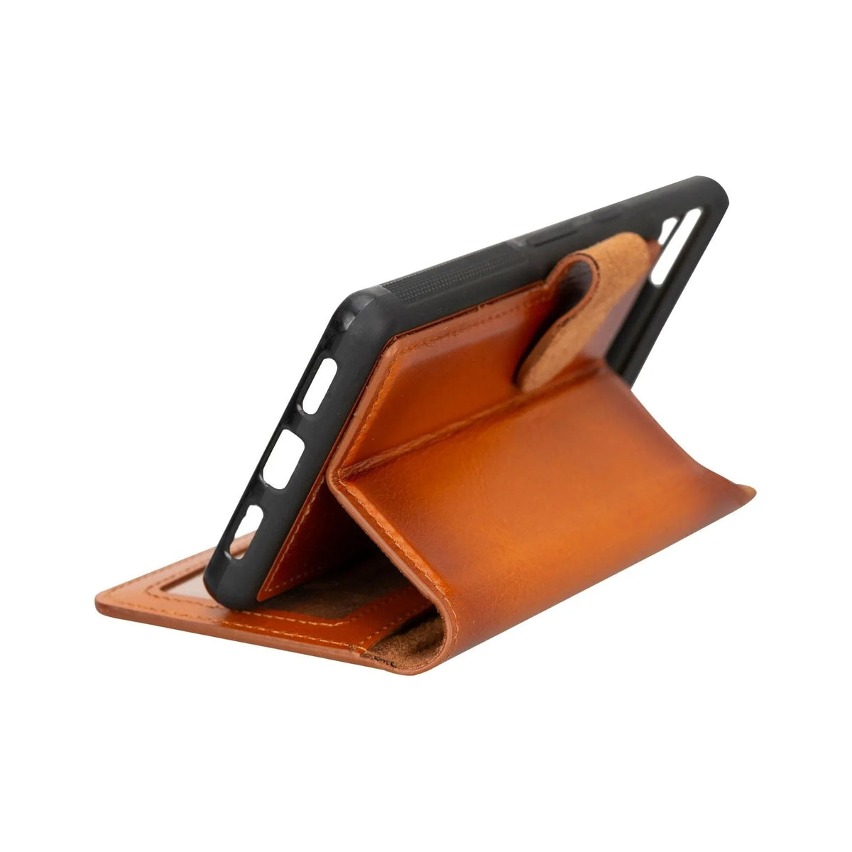 Sheridan leather wallet with microfiber interior visible, designed to protect Google Pixel 6 phones.