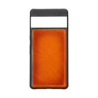 Sheridan wallet standing as a phone stand with Google Pixel device inside, hands-free viewing.