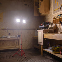 Rechargeable LED Tripod Work Light — Dual-Head 10000LM, Telescoping